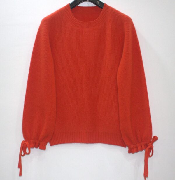 Cuff Strings Round Neck Sweater