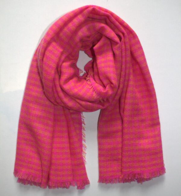 Woven mini check scarf