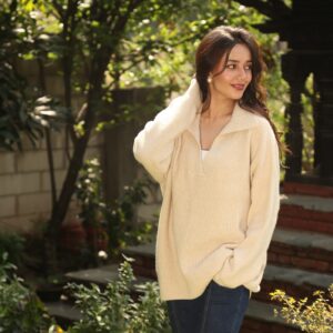 V Neck Rib Sweater